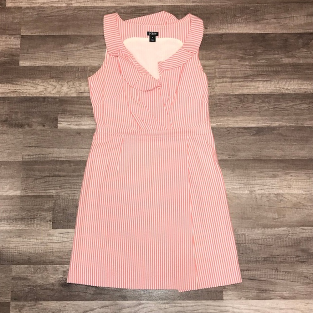 J. Crew Salmon Seersucker Dress Size 0
